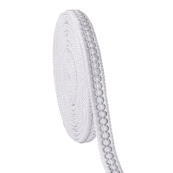 7/8 inch Braid Tirm Ribbon for Sewing 12 Yards Fabric Gimp Braid Trim White Polyester Basic Fringe Trims