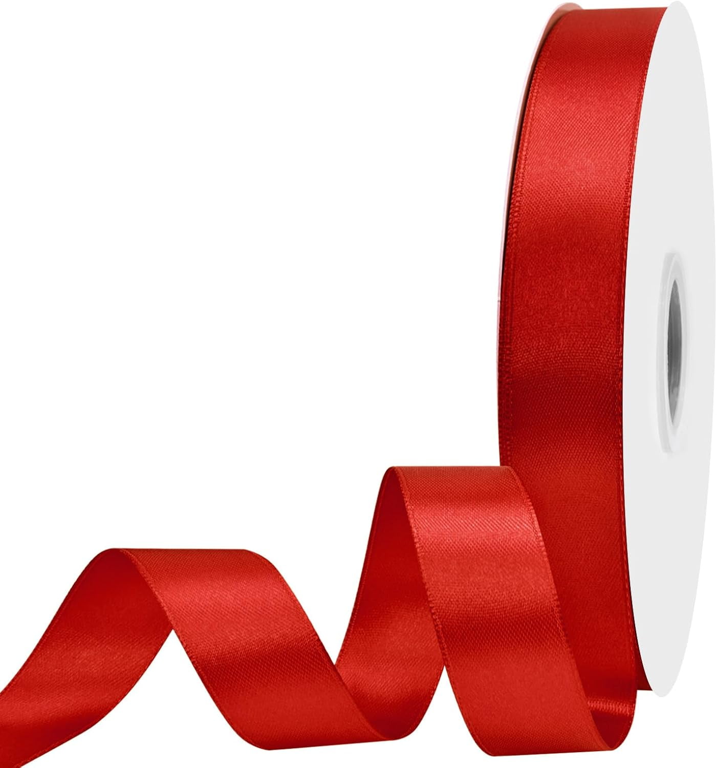 7/8 inch Wide 100 Yards Double Face Red Satin Ribbon Red Fabric Ribbon ...