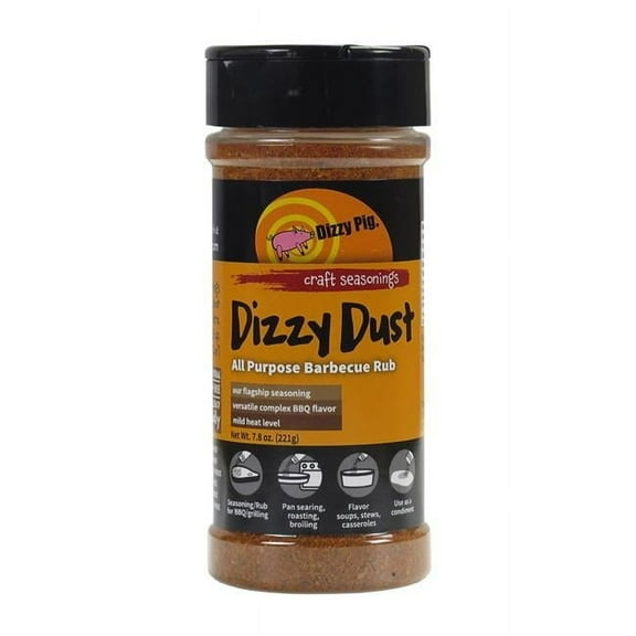 7.8 oz Dizzy Dust Regular Grind Seasoning Rub