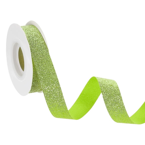 7/8" x 10 Yards Sparkle Ribbons, Gift Wrapping Crafts Cut Edge Ribbon, Lime