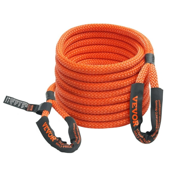7/8" x 30', Heavy-Duty Kinetic Recovery Rope, 30,580lbs Breaking Strength - Extreme Duty Off-Road Snatch Strap with 30% Elasticity for Jeep,  41,750lbs,Truck,ATV,Tractor - Includes 2 Soft Shackles