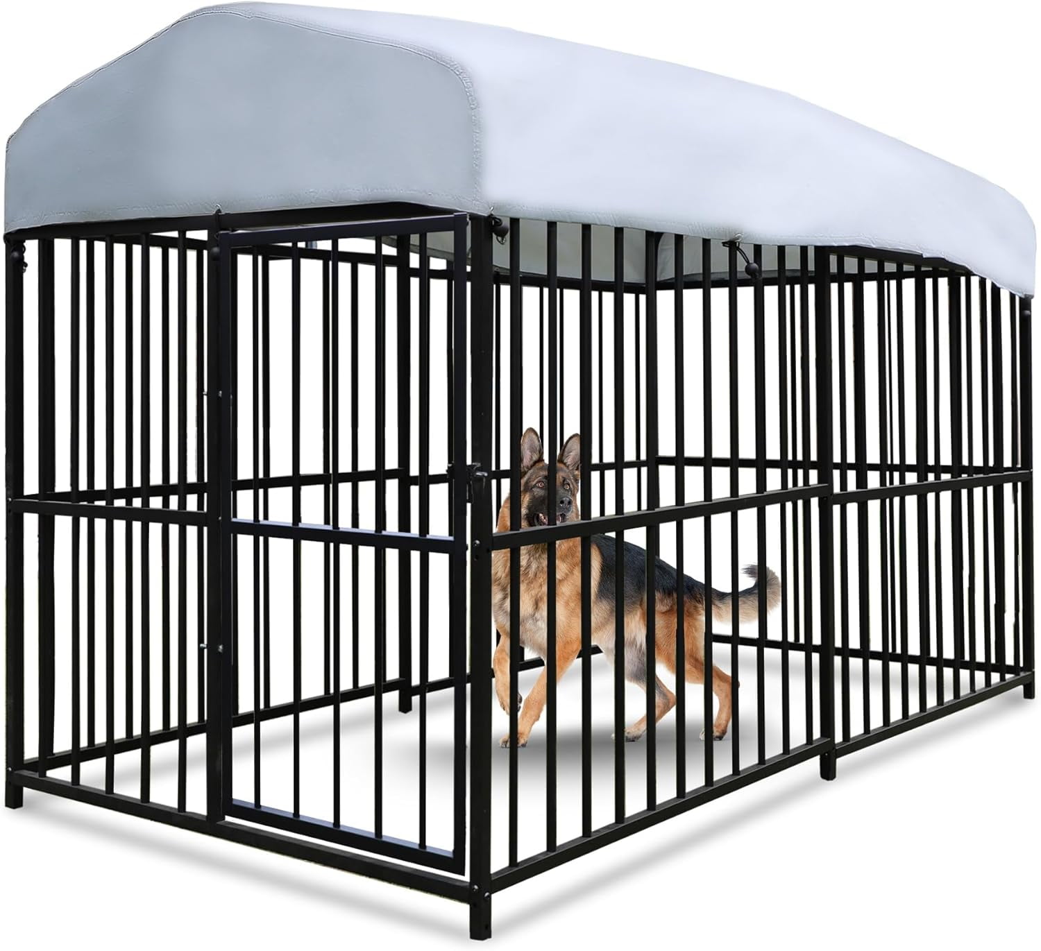 7.8 x 4 x 5 Ft Large Dog Kennel with Waterproof Canopy, Outdoor Heavy