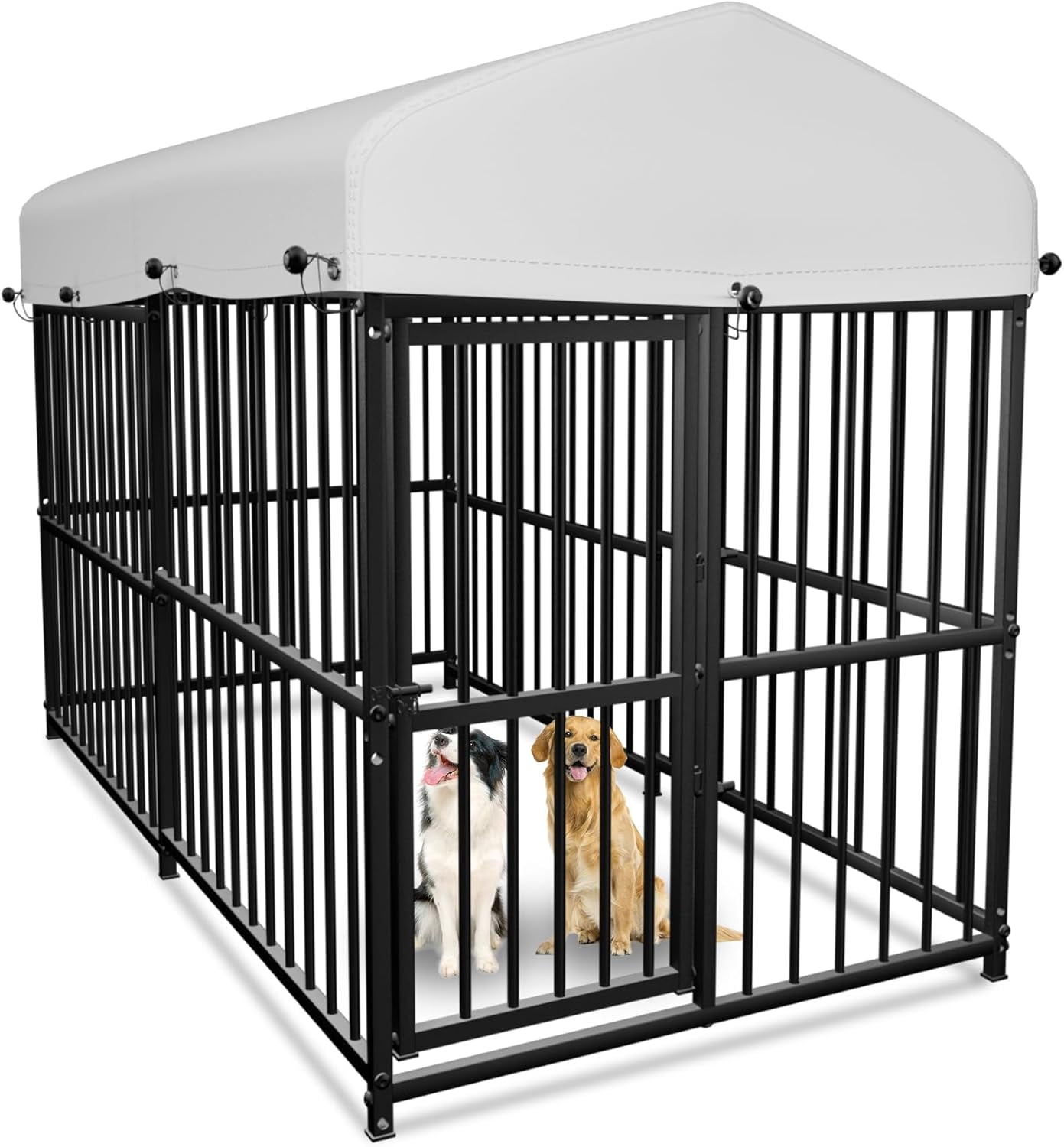 Dog Run Outdoor Dog Kennel With Waterproof Roof, Heavy Duty Chain Link For  Large Dogs 6.6 X 6 Outdoor Kennel
