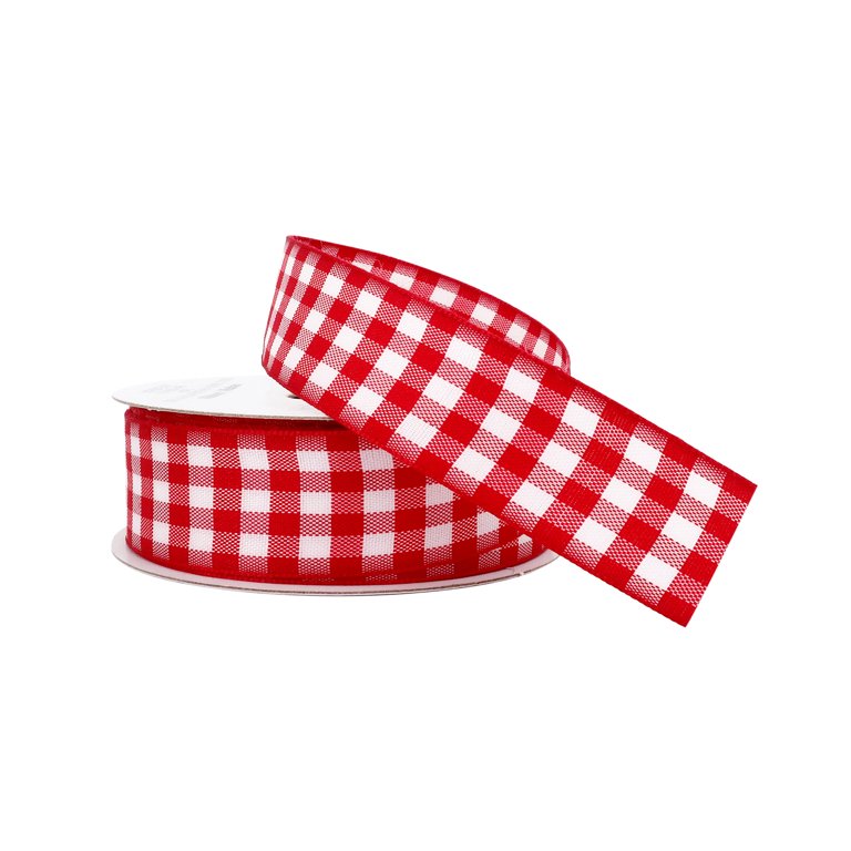 7/8'' x 5yd. Red Gingham Ribbon by Celebrate It® - Walmart.com