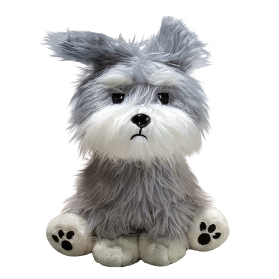 7.87" Grumpy Long-Haired Plush Puppy Toy with Vivid Eyebrows-Cute Plush Horse Doll Soft Touch Stuffed Material Ideal Gift and Companion ,Valentine's Day