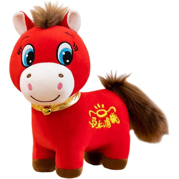 7.87 Inch 2026 Year of The Horse Stuffed Animals Chinese New Year Plush Horse Mascot Doll Toys Zodiac Decor for Spring Festival Lunar New Years Gifts Blessing Souvenir