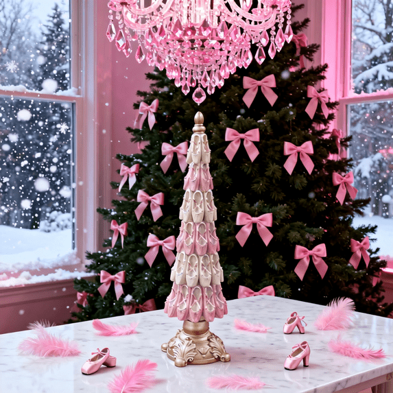 7.87 Inch Ballerina Shoe Tree,Ballet Christmas Tree,Ballerina Tree,Resin Christmas Tree Ornament,Ballet Ornaments for Christmas Tree,Ballet Christmas Tree Ornament,Living Room Holiday Decor