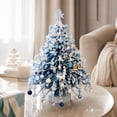 thumbnail image 1 of 7.87 Inch Blue Mini DIY Tabletop Christmas Tree with Snowflake,Reindeer and Cabin Ornaments,Winter Themed Beaded Decor Tree,Desktop Display Ornament for Holiday Indoor Home Shelf Decor, 1 of 8