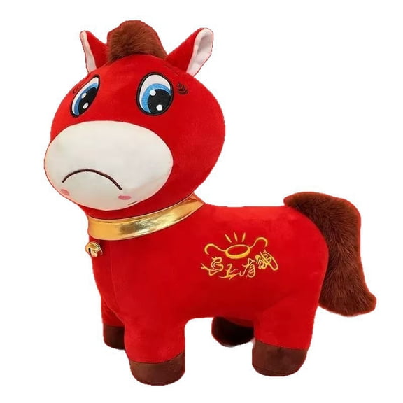 7.87 Inch Kukuma Plush 2026 Year of The Horse Stuffed Animals Chinese New Year Plush Cry Horse Mascot Doll Toys Zodiac Decor for Spring Festival Lunar New Years Gifts Blessing Souvenir