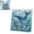 thumbnail image 1 of 7.87 Inch Ocean Theme 3D Pearl Art DIY Craft Kit, Coastal Rhinestone Bead Painting, Shark Wave Design for Home Wall Decor & Holiday Gift, 1 of 2