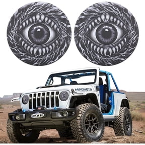 7.87 Inch Round Headlight Decals for Jeep Wrangler – Purple Evil Eye Vinyl Stickers, Waterproof Headlight Covers for Trucks & Motorcycles (1 Pair)