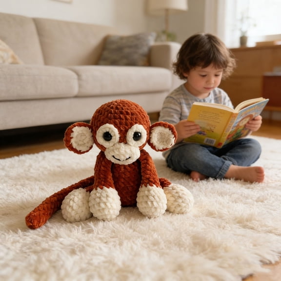 7.87" Punch Monkey Plushie Pillow Toys, Cute Baby Monkey Stuffed Animals, Birthday Gift