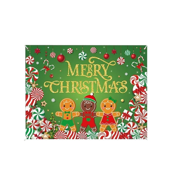 7.87 ft. L x 6.89 ft. H Gingerbread Man Christmas Scene Garage Door Decor Mural for Double Car Garage