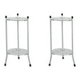 thumbnail image 1 of 7.87'' x 2.95'' x 4.92'' 2-Tier White ABS Metal Shelf Potted Plant Stand (2 Count), 1 of 6