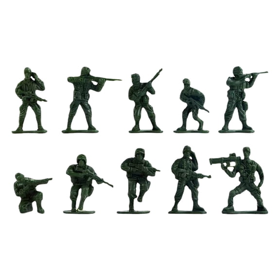 7.87 x 3.94 x 5.51 Inch 100-Piece Army Men Playset, Mengbanghh, Plastic Soldier Figures, 3 Colors