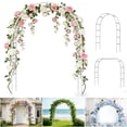 thumbnail image 1 of 7.87ft Garden Arch Trellis for Climbing Plants, Metal Arch Frame, Pumpkin Archway Outdoor Garden Arbors and Arches for Halloween Christmas Birthday Party Baby Shower Decoration,White, 1 of 8