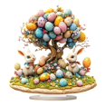 thumbnail image 1 of 7.87in Easter Acrylic Tabletop Decor, Clear Bunny & Egg Spring Desktop Ornament for Home Office Party Decoration(1Pcs), 1 of 7