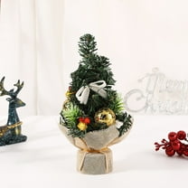 7.87in Gold Plastic Mini Christmas Tree with LED Lights - DIY Decor Tabletop Tree for Home Office Holiday Party