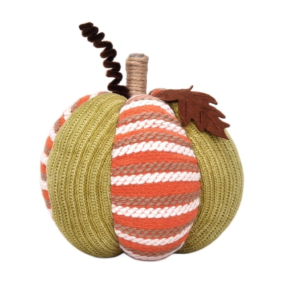 7.87in Handmade Knitted Pumpkins 7inch Fabric Wrapped Fall Harvest Pumpkin Artificial Crocheted Pumpkins for Kitchen Farmhouse Thanksgiving Holiday Festive Embellishing and Displaying