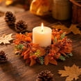 7.87in Mini Seasonal Artificial Floral Candle Wreath Ring, Compact ...