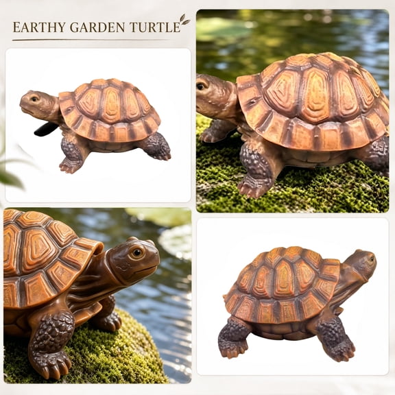 7.87in Realistic Resin Turtle Statue, Weatherproof Vivid Tortoise Sculpture, Outdoor Garden Pond Lawn Pool Ornament, Indoor Tabletop Landscape Decor Housewarming Gift
