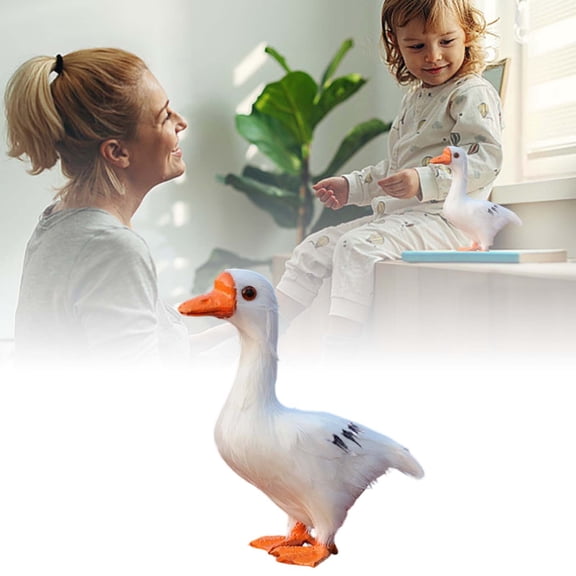 7.87in Realistic White Goose Farm Figurine - Friendly Festival Decorative Figurine (B)