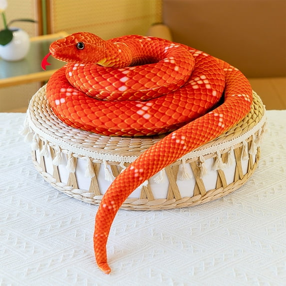 7.87in Simulation Snake Plush Doll, Colorful Stuffed Animal Toy with Cute Realistic Design, Soft Cotton Pillow for Kids Boys Girls, Birthday Christmas Gift, Fun Home Decoration and Sleep Companion