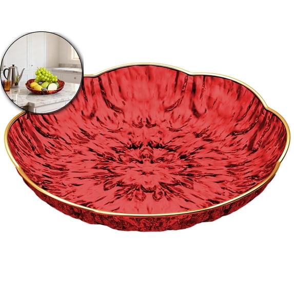 7.87in Square Plastic Fruit Plate – Lightweight & Unbreakable Snack Tray for Coffee Table, Living Room, Parties & Outdoor Use – Glossy Decorative Candy Dish