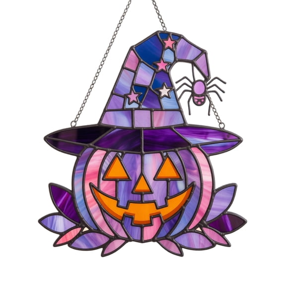 7.87inch Halloween Double-Sided Pumpkin Catcher, 2D Acrylic Shaped Decorative Sign, Spooky Ornament for Home Indoor Party Display
