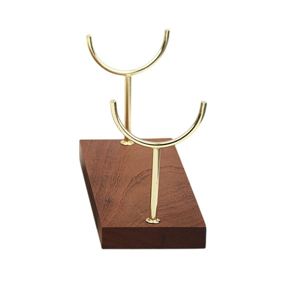 7.87x3.94x2.76in Double Fork Bracelet Display Stand - Wooden Jewelry Pendant Holder Ornament Bracket Base for Chain Necklace Organization