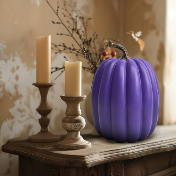 7.88 inch Large Artificial Foam Pumpkin Decor - 20x13cm Fake Pumpkin for Halloween, Lifelike Fall Home Decoration, Festive Foam Pumpkin Prop, 7.9*5.11in, E
