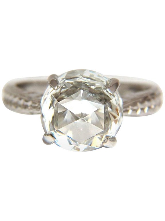 7.88ct NATURAL BRILLIANT WHITE QUARTZ RING 14KT EDWARDIAN GILT DECO