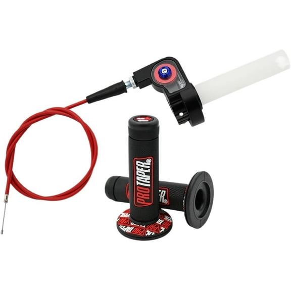 7/8Inch-22mm Twist Throttle Handle Grip with Cable, Twist Throttle Cable Accelerator Handle Grip Kit, Replacement for 50-250CC 4-Stroke Dirt Bike Mini Bike
