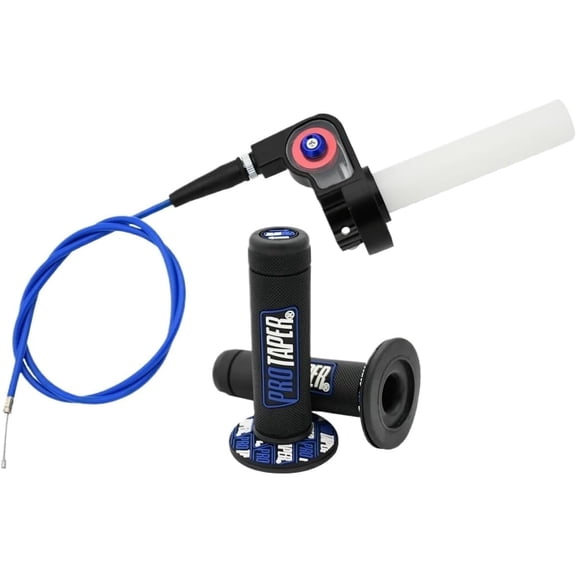 7/8Inch-22mm Twist Throttle Handle Grip with Cable, Twist Throttle Cable Accelerator Handle Grip Kit, Replacement for 50-250CC 4-Stroke Dirt Bike Mini Bike