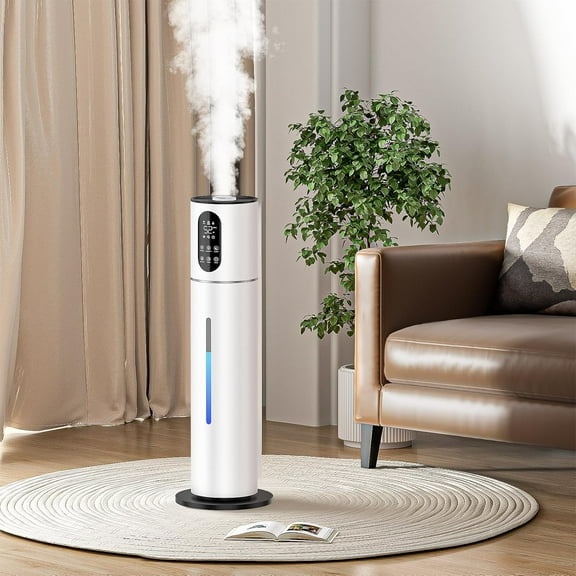 7.8L Smart Humidifier Large Room, 2.1Gal humidifier for bedroom with Timer, 360°Nozzle, Top Fill Whole House Cool Mist Quiet Humidifiers for Plants Baby Kids Adults Office (White)