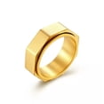 thumbnail image 1 of 7.8MM Silver/Gold/Black Spinner Ring Men's Stainless Steel Party Band Size 7-12, 1 of 7