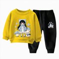 thumbnail image 1 of 7-8T Boys Girl Clothes Set Crewneck Sweatshirt Long Sleeve Tops + Jogger Pants Fall Winter Outfits 3T 4T 5T 6T 7T 8T 9T 10T Kids Yellow Outfits, 1 of 7