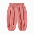 thumbnail image 1 of 7-8T Toddler Solid Color Lightweight Jogger Pants, Ruffled Elastic Waist Loose Lantern Casual Trousers for Girls 18-24 Months 2T 3T 4T 5T 6T 7T 8T All Seasons Loungewear,Pink, 1 of 9