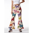 thumbnail image 1 of 7-8Y Girls Colored Flared Pants Digital Print Trousers Slim-Fit Wide Leg Flare for Spring Summer Autumn, 1 of 6
