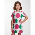 thumbnail image 1 of Kids Everyday Short Sleeve Dress Slim-Fit Crew Neck Casual Dress for Girls Big Girls Age 6-13 Everyday Look, 1 of 6