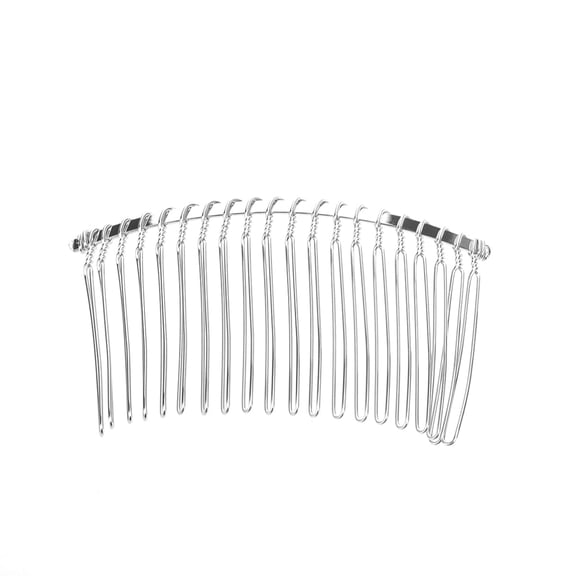 7. 8cm 20 Teeth Hair Clip Comb Metal Wire Hair Comb Veil Comb for Women Bridal Wedding Veil Decorative DIY Headpiece ( Silver )