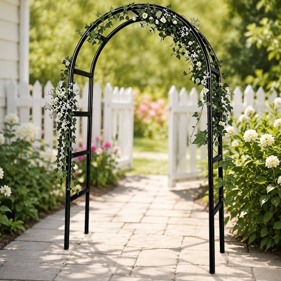 7.8ft Metal Garden Arch Trellis for Climbing Plants, Outdoor Arbor and ...