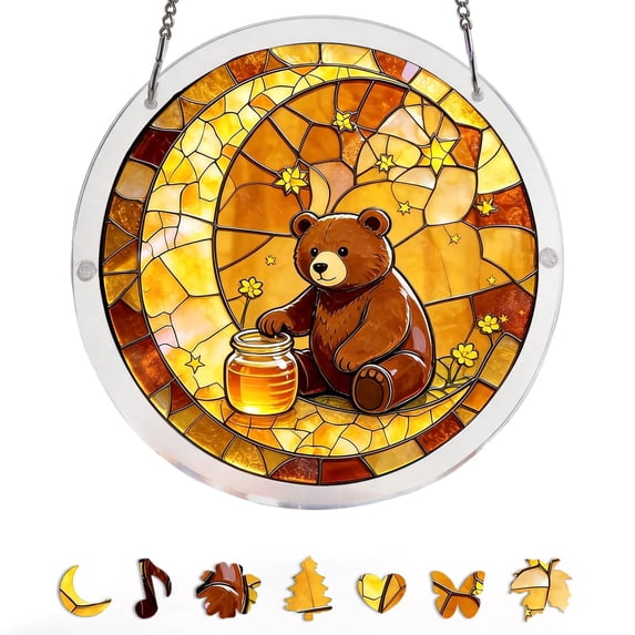 7.8in Acrylic Jigsaw Puzzle Suncatcher – Brain Teaser Game for Kids & Adults, Sun Catcher Puzzle for Window #001