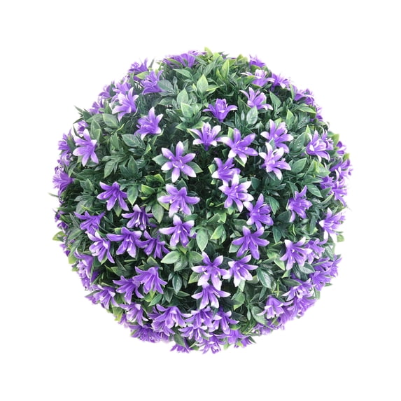 7.8in Artificial Hanging Flower Topiary Ball, Plastic Faux Floral Sphere with Hanging Chain, Indoor Outdoor Porch Balcony Patio Wedding Fall Harvest Christmas Garden Home Party Seasonal Hanging Decor