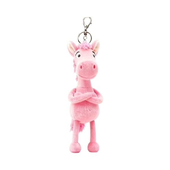 7.8in Stylized Pink Pony Plush Ornament, Cartoon Character Figurine with Expressive Tsundere Features, Aesthetic Sculpture for Shelves and Desks