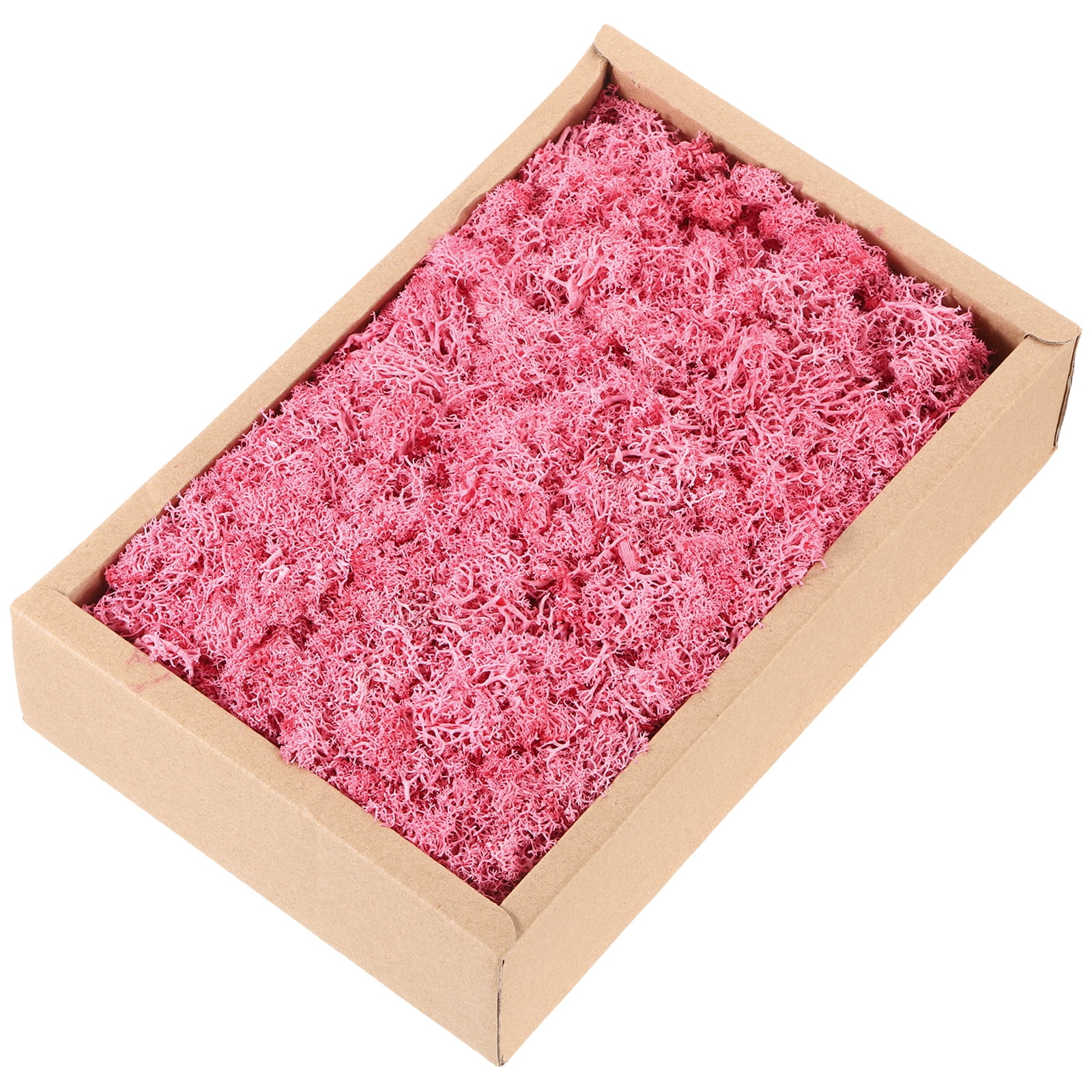 Uxcell 7.8oz Preserved Reindeer Moss Dark Pink Decorative Artificial Fake Moss