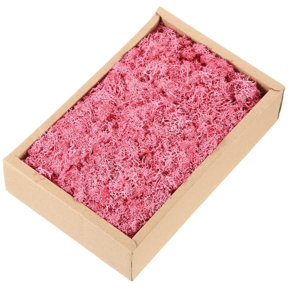 7.8oz Preserved Reindeer Moss, Dark Pink Decorative Artificial Fake Moss for Potted Plants Indoor Crafts Lichen