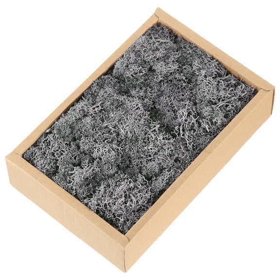 7.8oz Preserved Reindeer Moss, Grey Decorative Artificial Fake Moss for Potted Plants Indoor Crafts Lichen