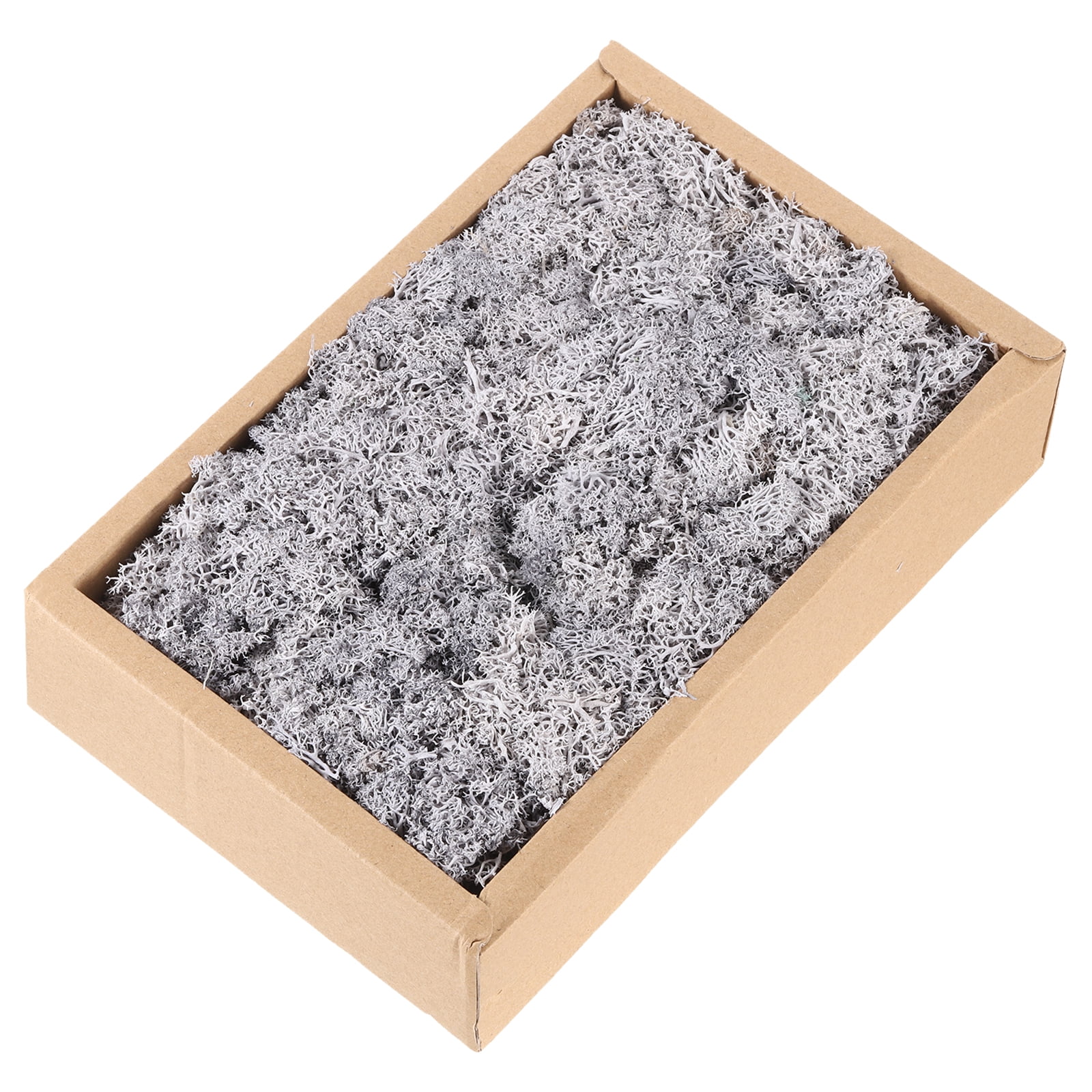 Uxcell 7.8oz Preserved Reindeer Moss Light Grey Decorative Artificial Fake Moss