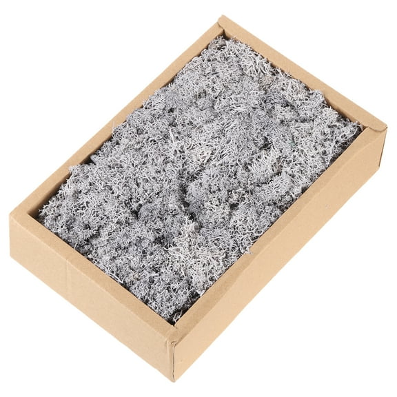 7.8oz Preserved Reindeer Moss, Light Grey Decorative Artificial Fake Moss for Potted Plants Indoor Crafts Lichen